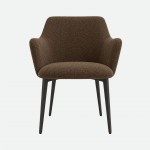 Kiel Brown Fabric Chair with Copper Metal Legs