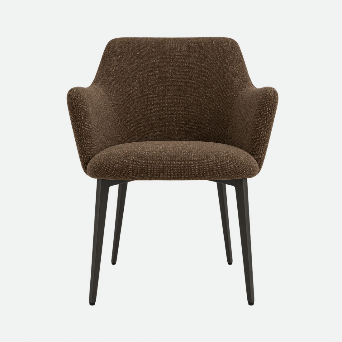 Kiel Brown Fabric Chair with Copper Metal Legs