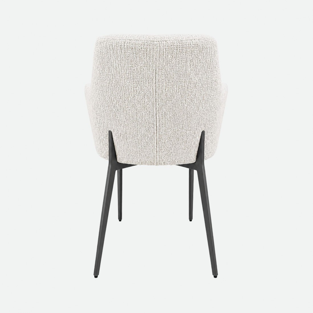 Kiel White Fabric Chair with Copper Metal Legs