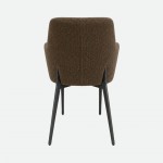 Kiel Brown Fabric Chair with Copper Metal Legs
