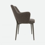 Kiel Taupe Fabric Chair with Copper Metal Legs
