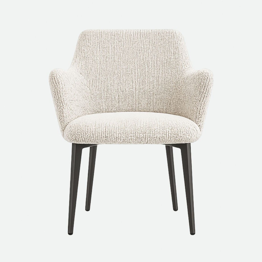 Kiel White Fabric Chair with Copper Metal Legs