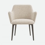 Kiel Cream Fabric Chair with Copper Metal Legs