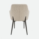 Kiel Cream Fabric Chair with Copper Metal Legs