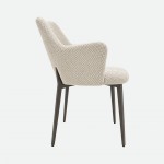 Kiel Cream Fabric Chair with Copper Metal Legs