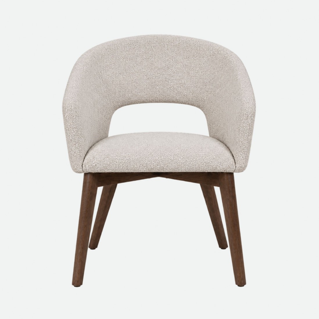 Fulda Cream Fabric Chair with Ash Wood Legs
