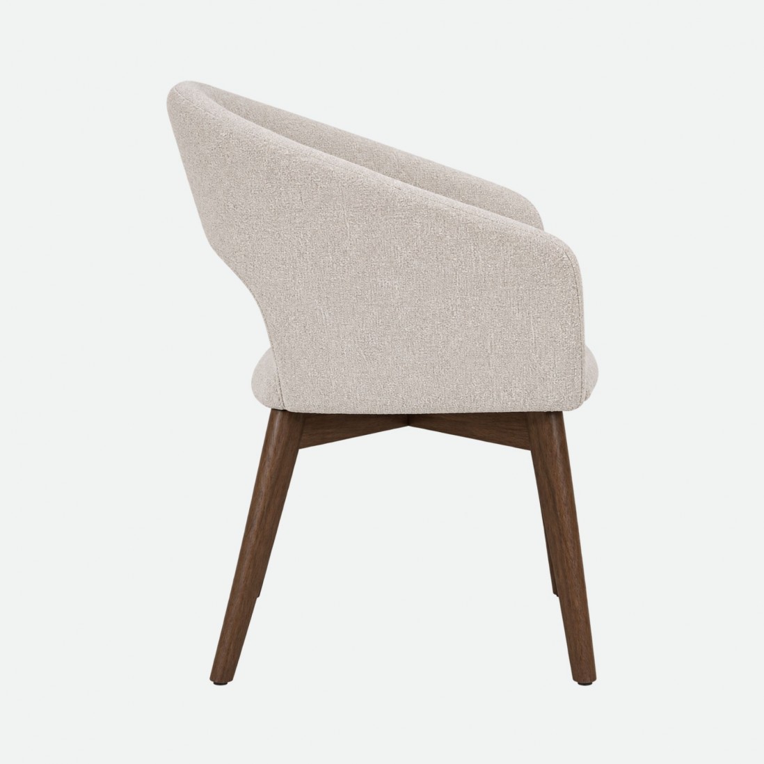 Fulda Cream Fabric Chair with Ash Wood Legs