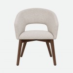 Fulda Cream Fabric Chair with Ash Wood Legs