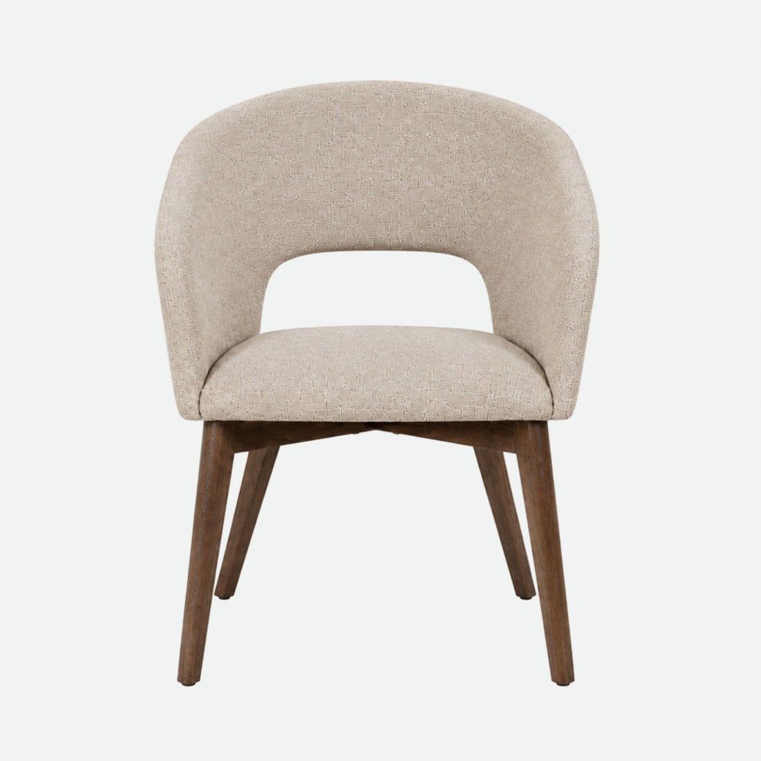 Fulda Beige Fabric Chair with Ash Wood Legs
