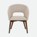 Fulda Beige Fabric Chair with Ash Wood Legs