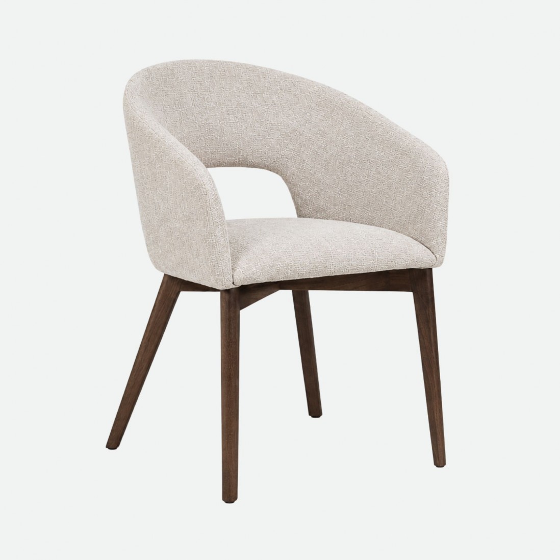 Fulda Cream Fabric Chair with Ash Wood Legs