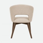 Fulda Beige Fabric Chair with Ash Wood Legs