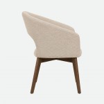Fulda Beige Fabric Chair with Ash Wood Legs