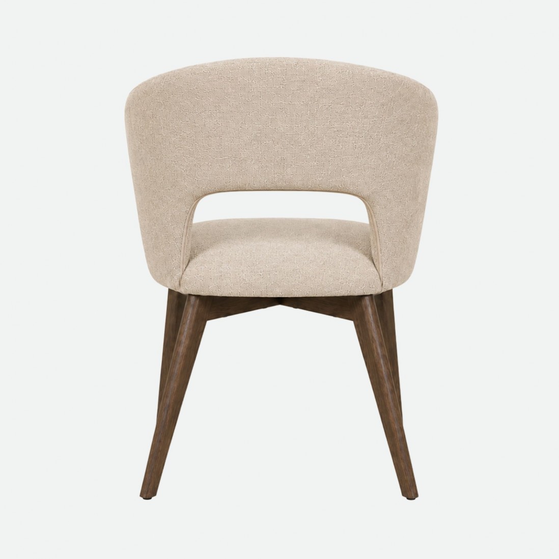 Fulda Beige Fabric Chair with Ash Wood Legs