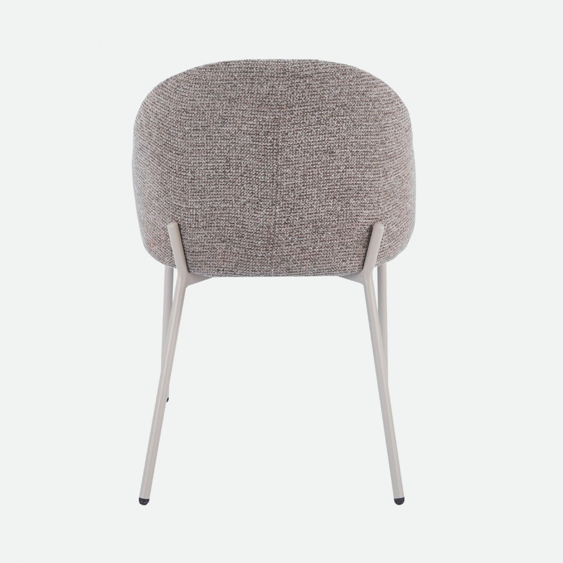 Prum Dining Chair with Brown Fabric and Beige Metal Legs