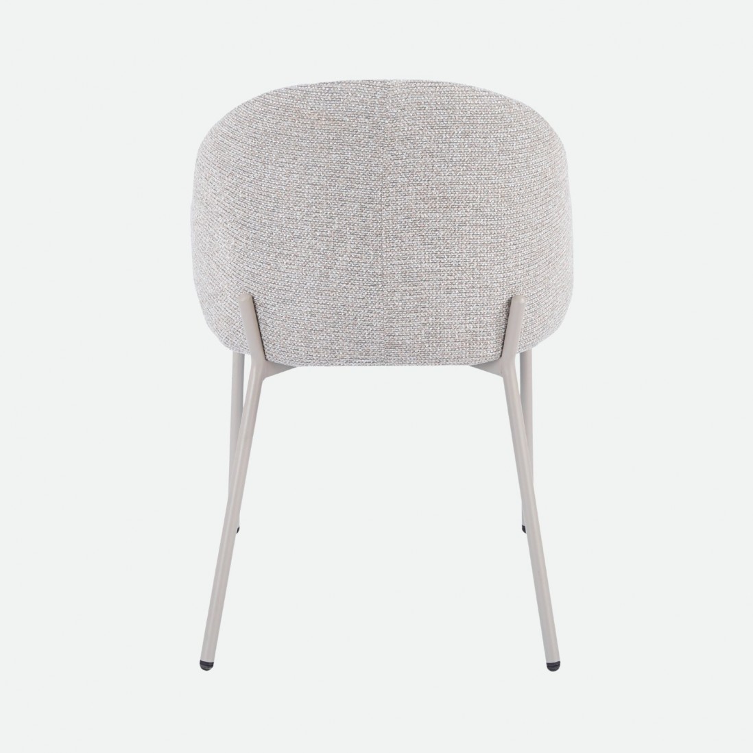 Prum Dining Chair Beige Fabric and Beige Metal Legs
