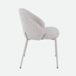 Prum Dining Chair Beige Fabric and Beige Metal Legs