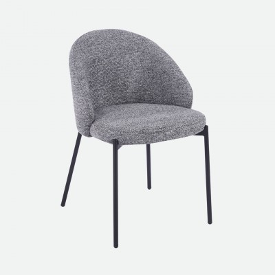 Prum Chair in Grey Fabric with Black Metal Legs Prum Chair in Grey Fabric with Black Metal Legs