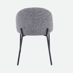 Prum Chair in Grey Fabric with Black Metal Legs