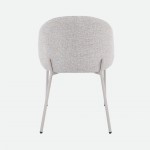 Prum Dining Chair Beige Fabric and Beige Metal Legs