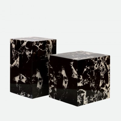 Bulgari Black stone composite side table 38cm Bulgari Black stone composite side table 38cm