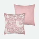 Almofada Belli com Bordado Floral Rosa 45 x 45 cm