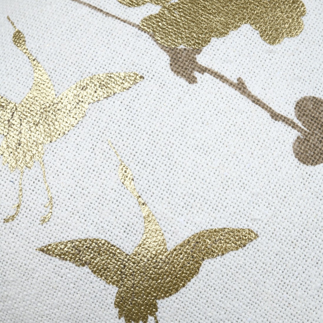 Almofada Zen com Padr�o Floral Dourado 45 x 45 cm