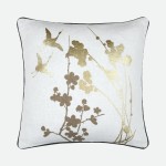 Almofada Zen com Padr�o Floral Dourado 45 x 45 cm