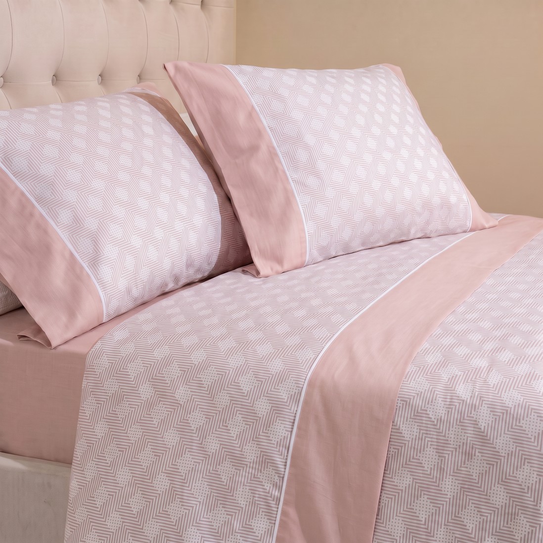 Jogo de Len��is Cama de Casal Ilus�o 100% Algod�o Rosa