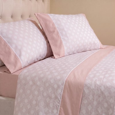 Jogo de Len��is Cama de Casal Ilus�o 100% Algod�o Rosa Jogo de Len��is Cama de Casal Ilus�o 100% Algod�o Rosa