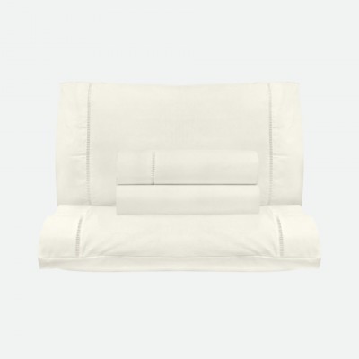 Escada 100% Cotton 4 Piece Double Bed Set Pearl White Escada 100% Cotton 4 Piece Double Bed Set Pearl White