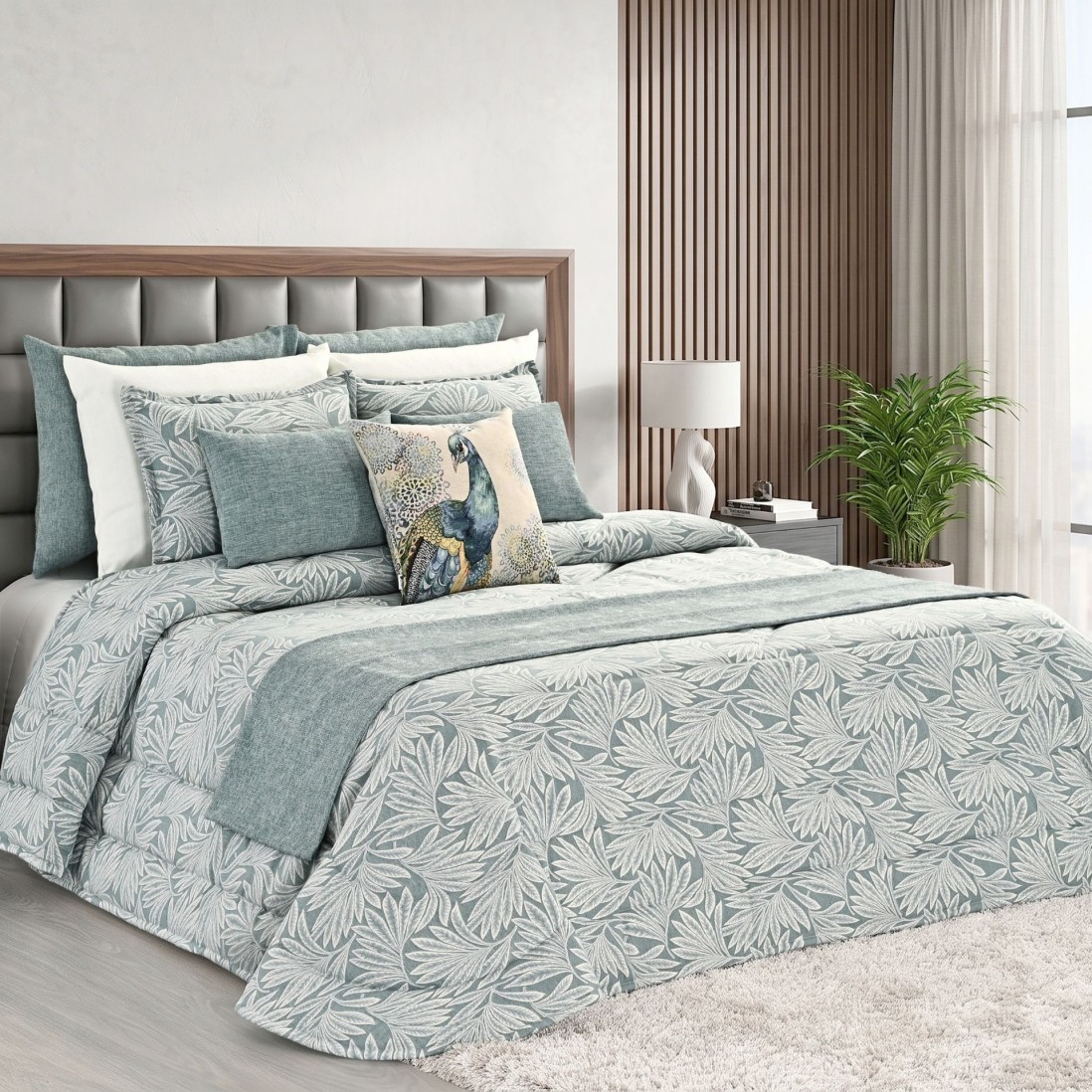 Limber Aqua Blue Double Bedspread