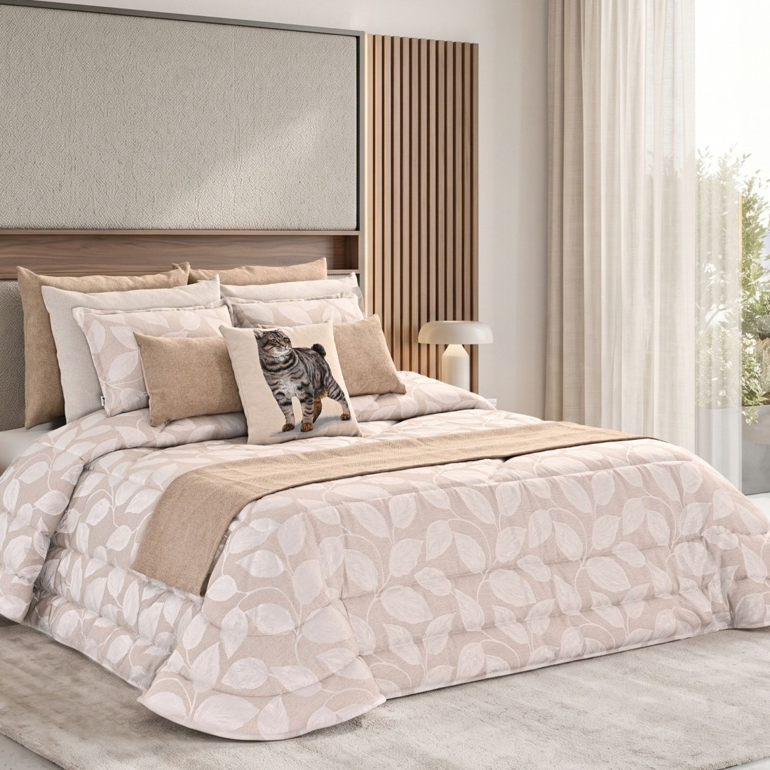 Lacy Beige Double Bedspread