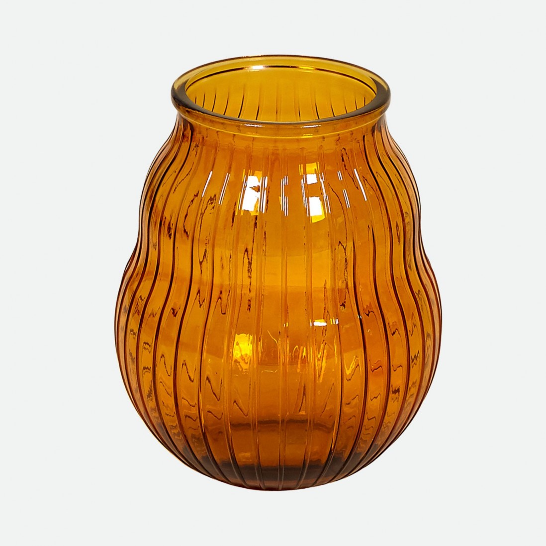 Jarra Anfora en vidrio reciclado ocre 36 cm
