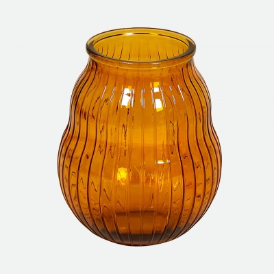 Anfora jar in recycled ocher glass 36 cm Anfora jar in recycled ocher glass 36 cm