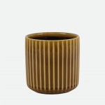 Floreira Decorativa Botanica em Cer�mica Amarela 21 cm