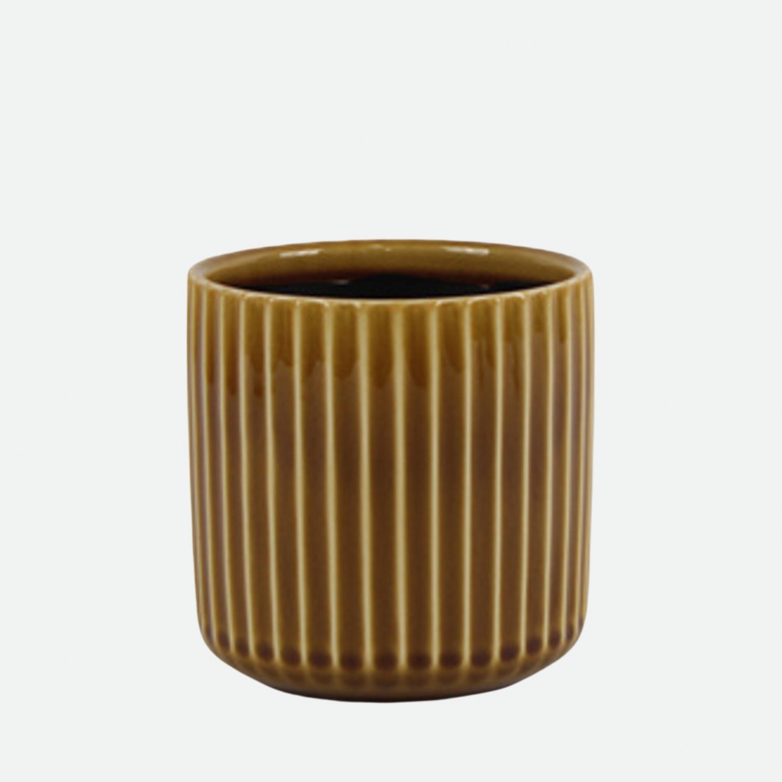 Floreira Decorativa Botanica em Cer�mica Amarela 21 cm