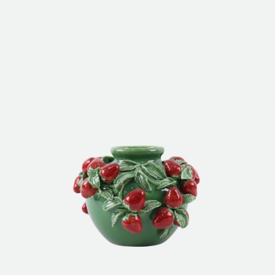Pote Decorativo Strawberries em Cerâmica 18 cm Pote Decorativo Strawberries em Cerâmica 18 cm