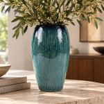 Essencia Light Blue Decorative Ceramic Vase 33.5 cm