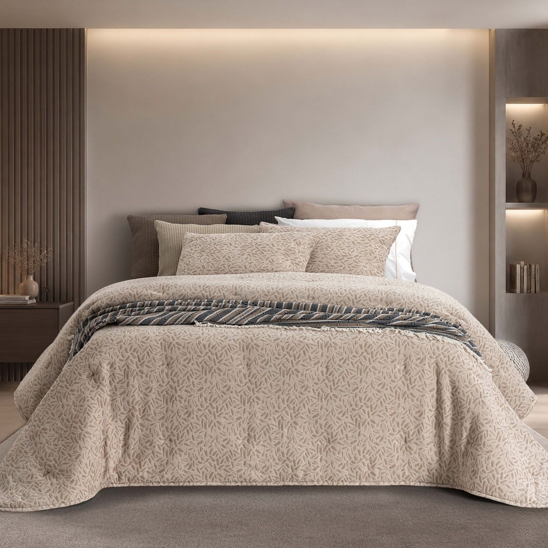Doren Beige Double Bedspread