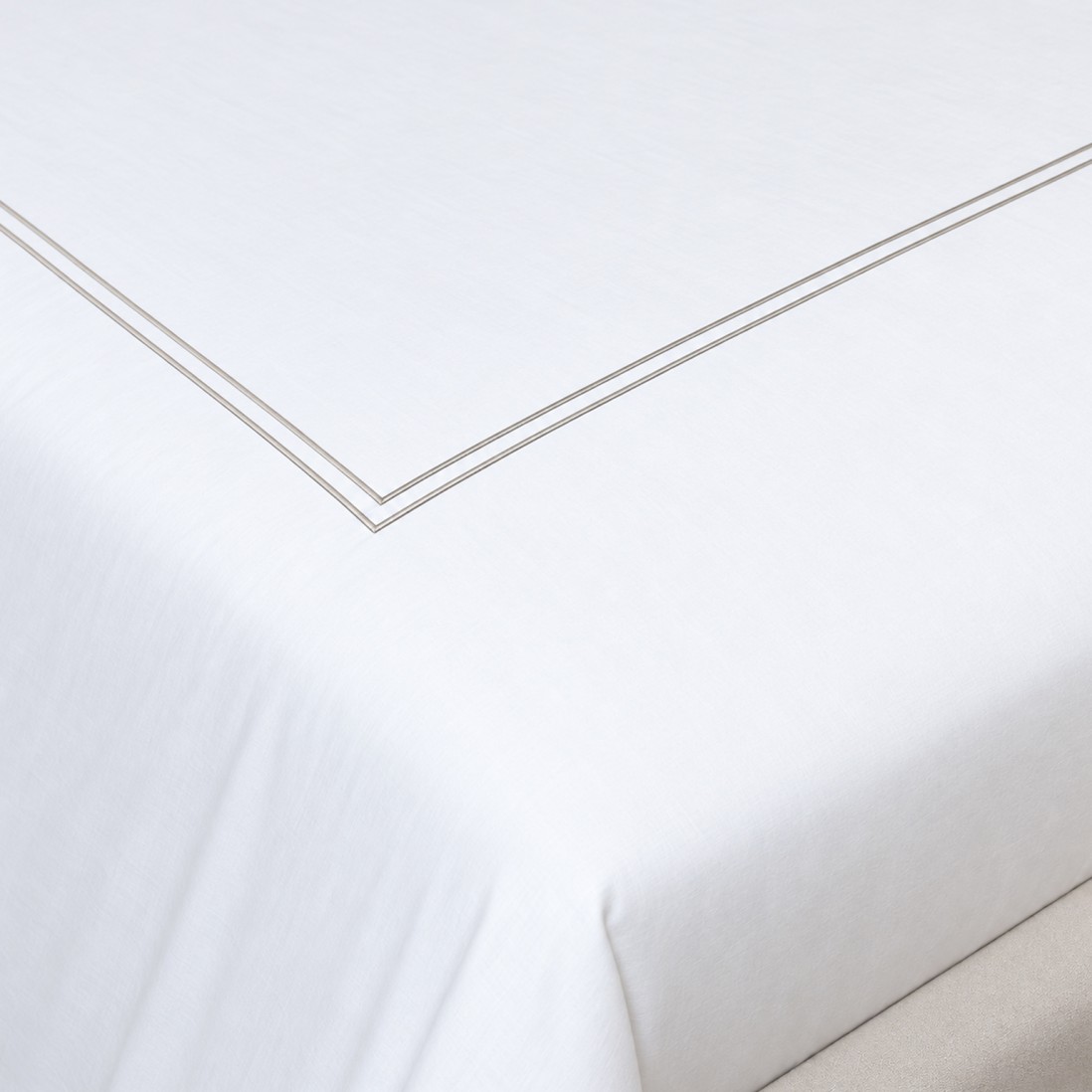 Funda n�rdica Barra Doble 100% Algod�n Blanco y Gris para cama de matrimonio