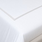 Funda n�rdica Barra Doble 100% Algod�n Blanco y Gris para cama de matrimonio
