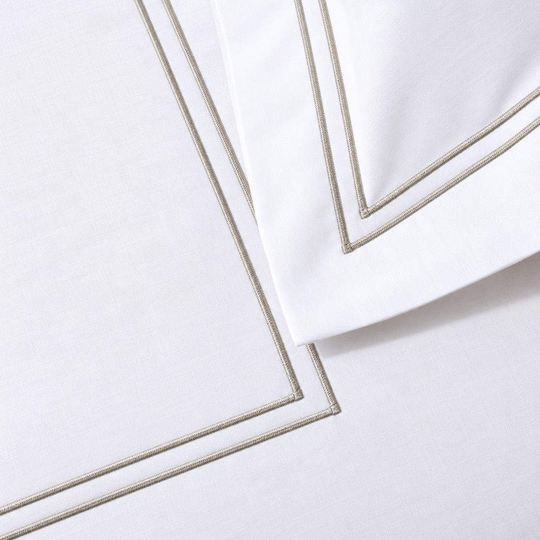 Funda n�rdica Barra Doble 100% Algod�n Blanco y Gris para cama de matrimonio