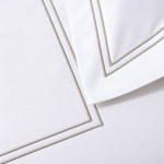Funda n�rdica Barra Doble 100% Algod�n Blanco y Gris para cama de matrimonio