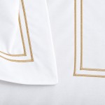 Double Border Duvet Cover 100% Cotton White and Beige for Double Bed
