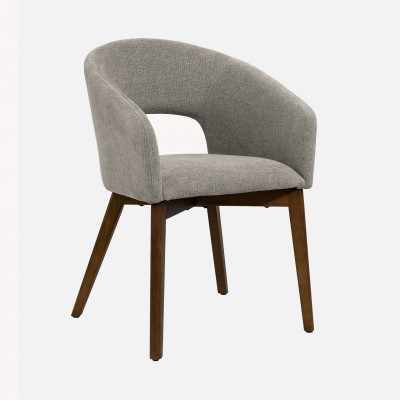 Fulda Grey Fabric Chair with Ash Wood Legs Fulda Grey Fabric Chair with Ash Wood Legs