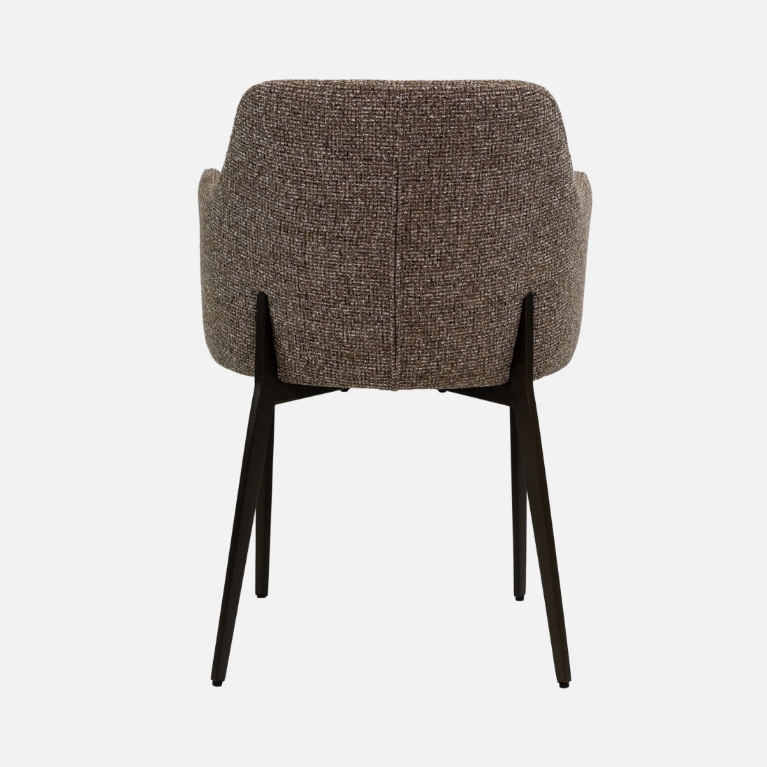 Cadeira Kiel em Tecido Taupe e Pernas de Metal Cobre