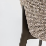 Cadeira Kiel em Tecido Taupe e Pernas de Metal Cobre