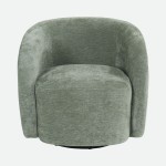 Cadeir�o Girat�rio Baltea em Chenille Verde