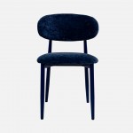 Cadeira de Jantar Arden em tecido azul e pernas em metal azul